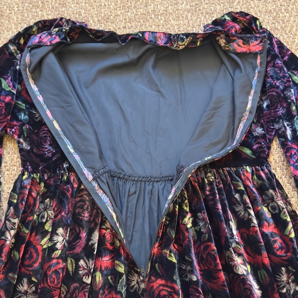 Vintage Handmade Velvet Floral Maxi Dress - Picture 13 of 13